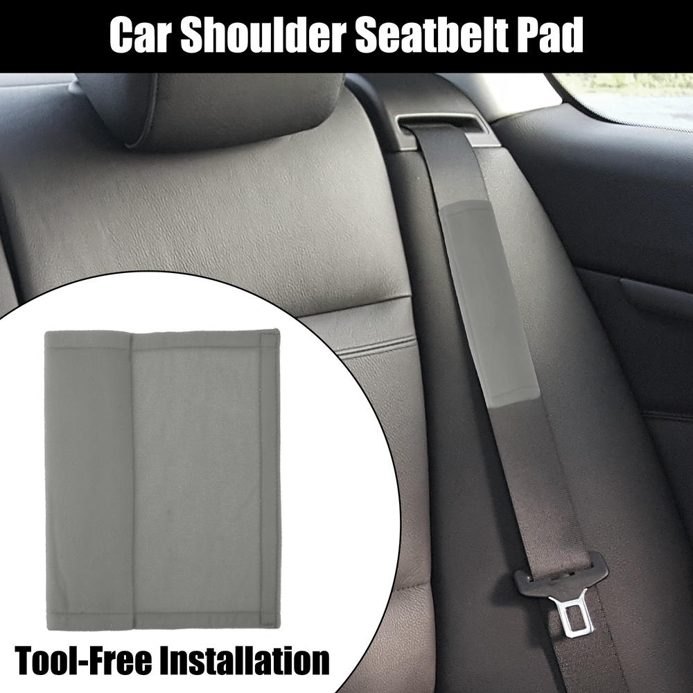 Unique Bargains 4 Pcs Flannel Car Shoulder Seatbelt Pad Covers Universal Gray 23x6cm