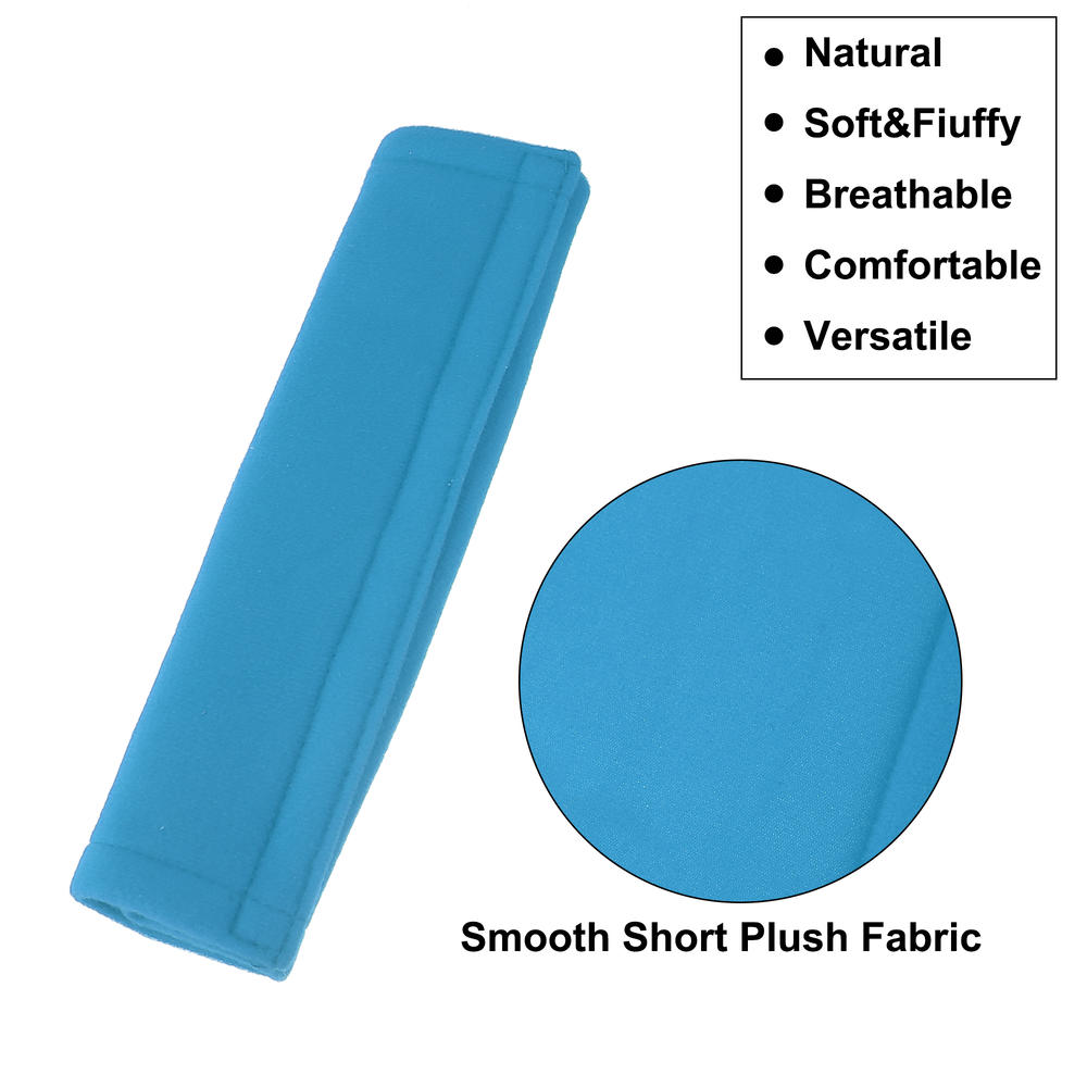 Unique Bargains 4 Pcs Flannel Car Shoulder Seatbelt Pad Covers Universal Blue 23x6cm