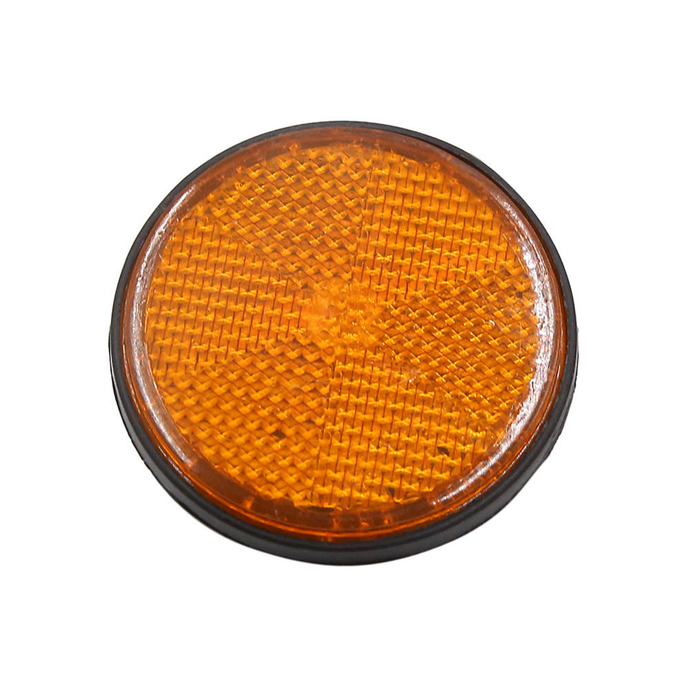 Unique Bargains 4pcs 6mm Thread Dia Round Type Reflective Film for Motorcycle Scooter Amber