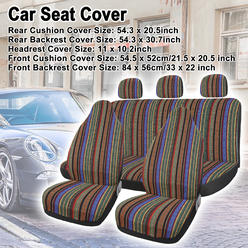 Unique Bargains 7pcs Saddle Blanket Ethnic Style Bucket Seat Cover Set for Car Automotive SUV