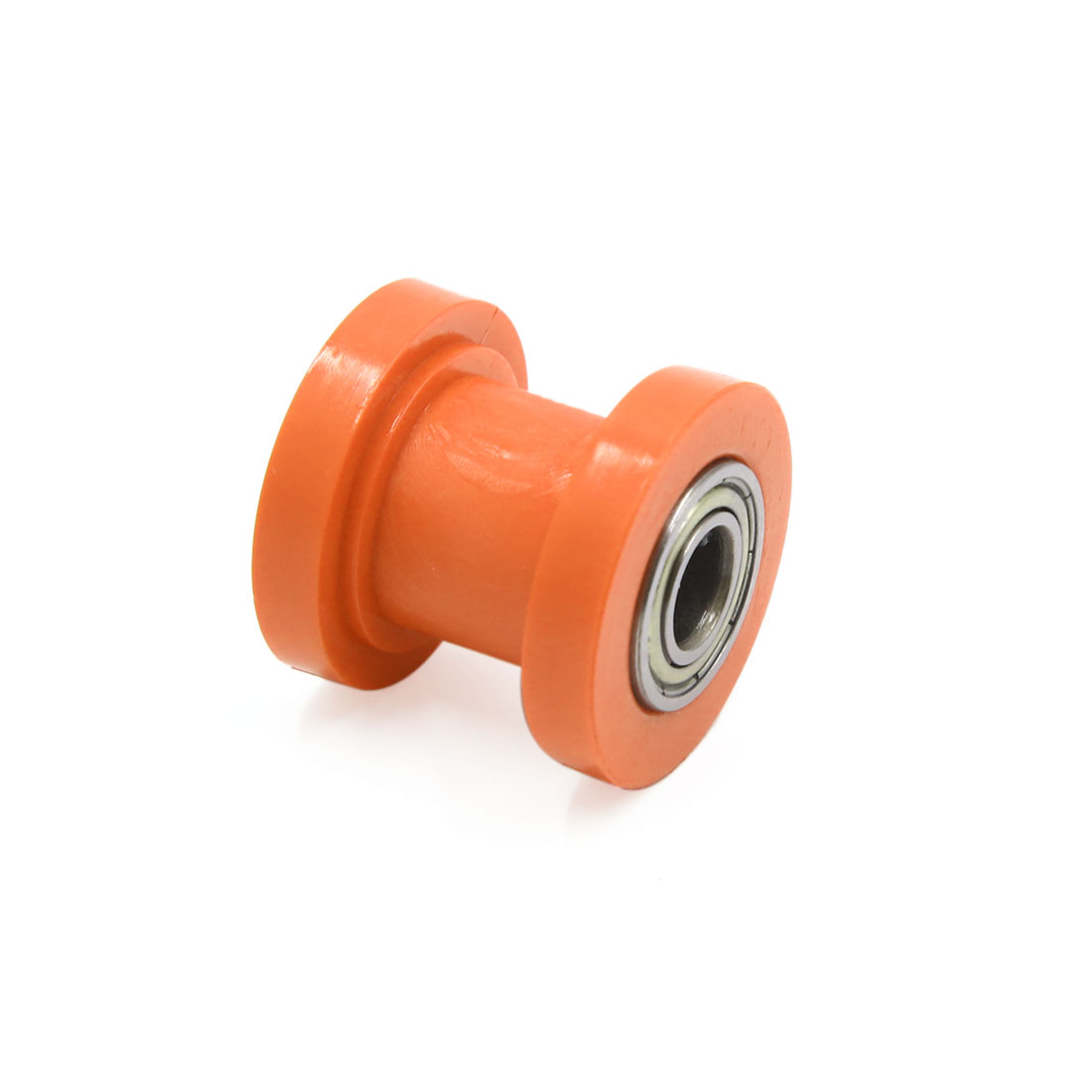 Unique Bargains 10mm Hole Chain Roller Pulley Slider Tensioner Wheel Guide Orange for Motorcycle