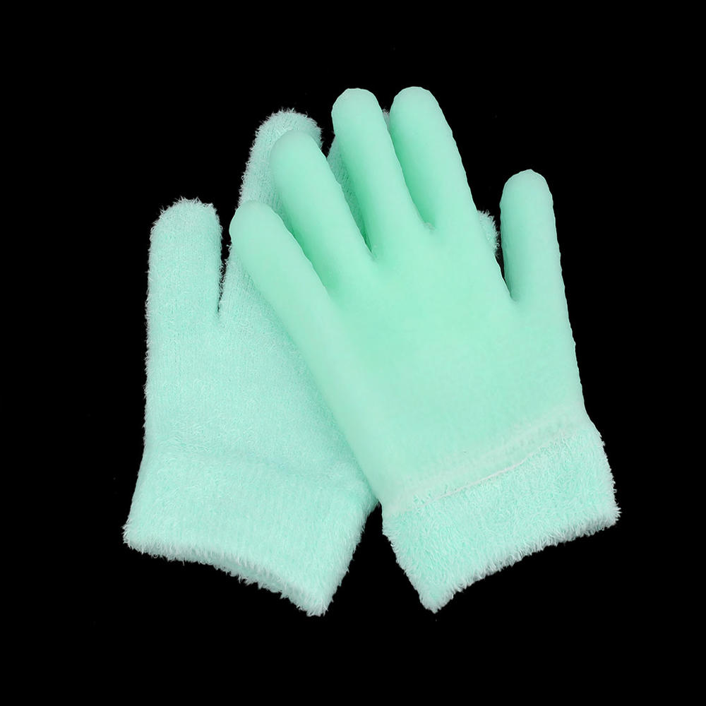 Unique Bargains 1 Pair Green Comfy Recovery Moisturising Hand Care Spa Treatment Gel Gloves