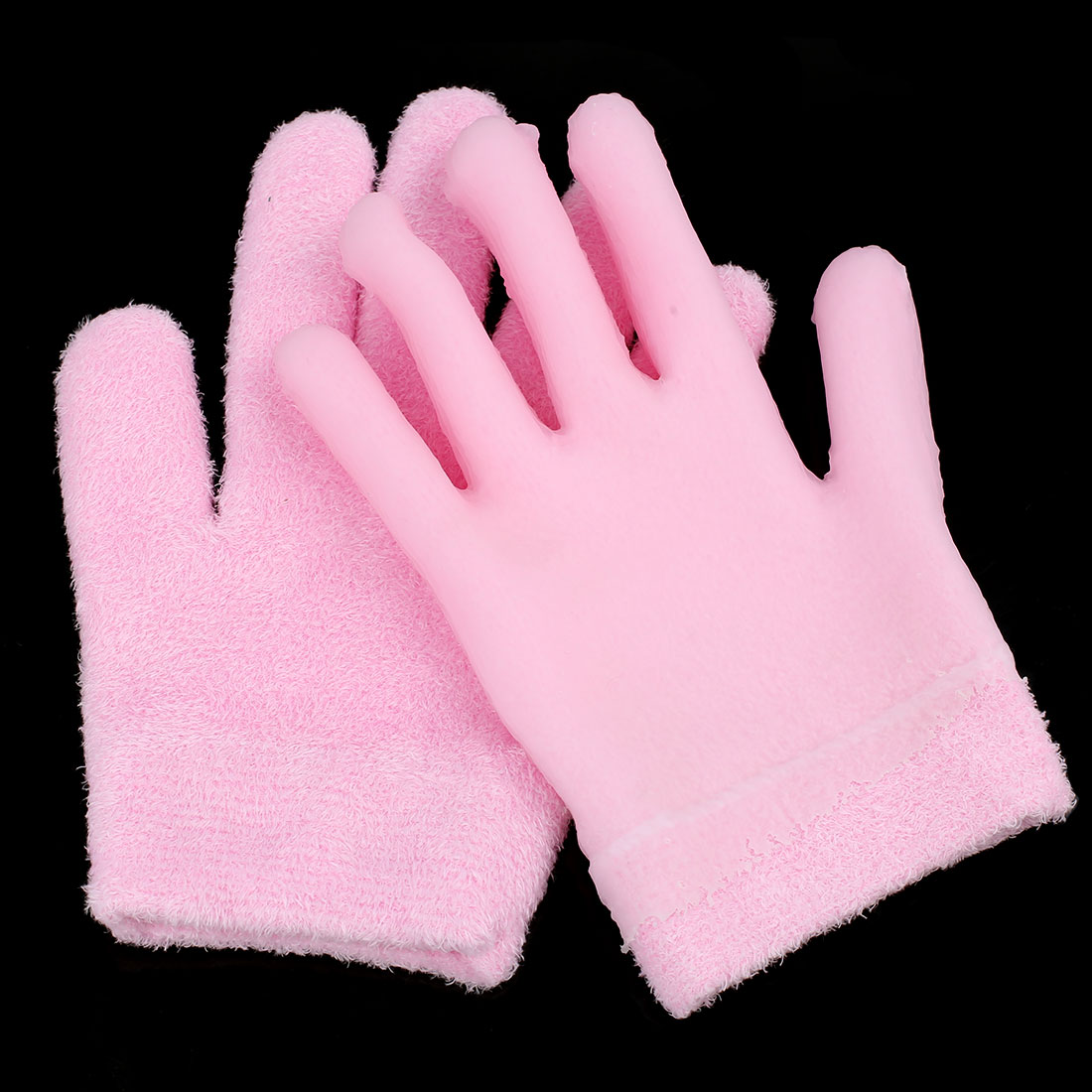 Unique Bargains 1 Pair Soften Exfoliating Moisturising Hand Care Treatment Gel Gloves Pink