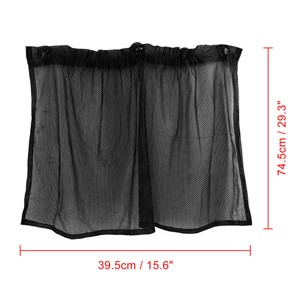 Unique Bargains 2 Pcs Black Nylon Auto Car Side Window Curtain Mesh Sun Shade 74.5cm x 39.5cm