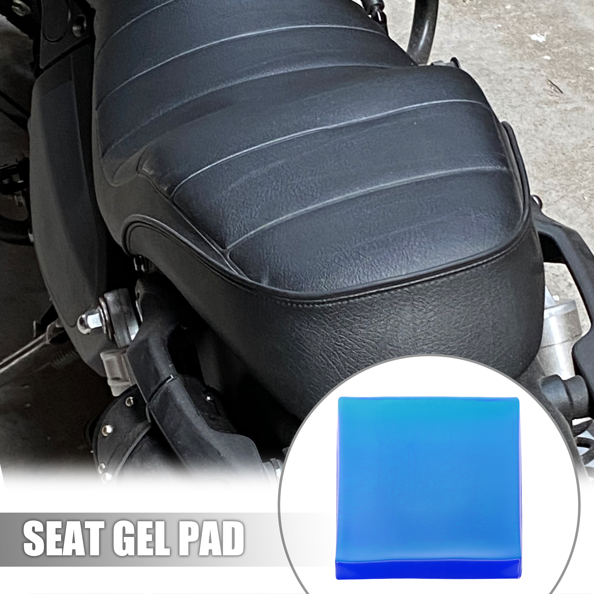 Unique Bargains 25x25x2cm Motorcycle Seat Gel Pad Shock Absorption Mat Comfortable Cushion Blue