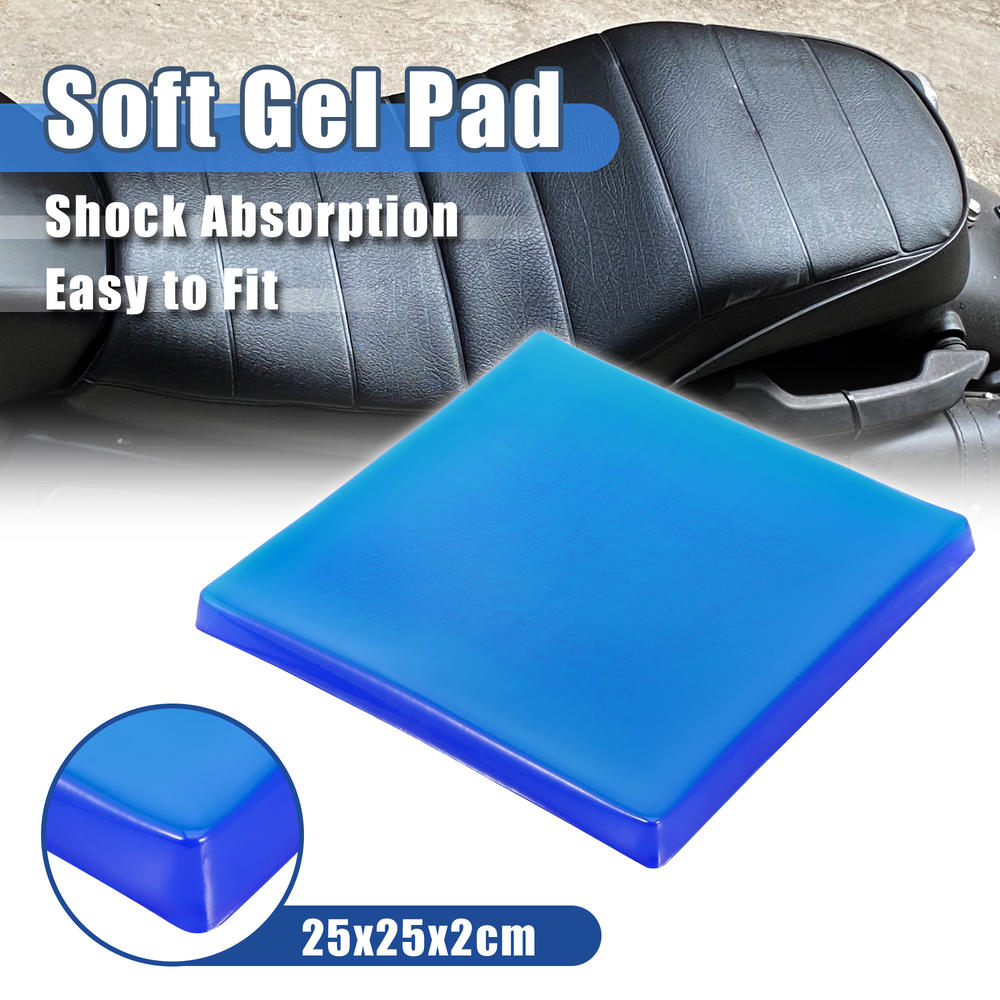 Unique Bargains 25x25x2cm Motorcycle Seat Gel Pad Shock Absorption Mat Comfortable Cushion Blue