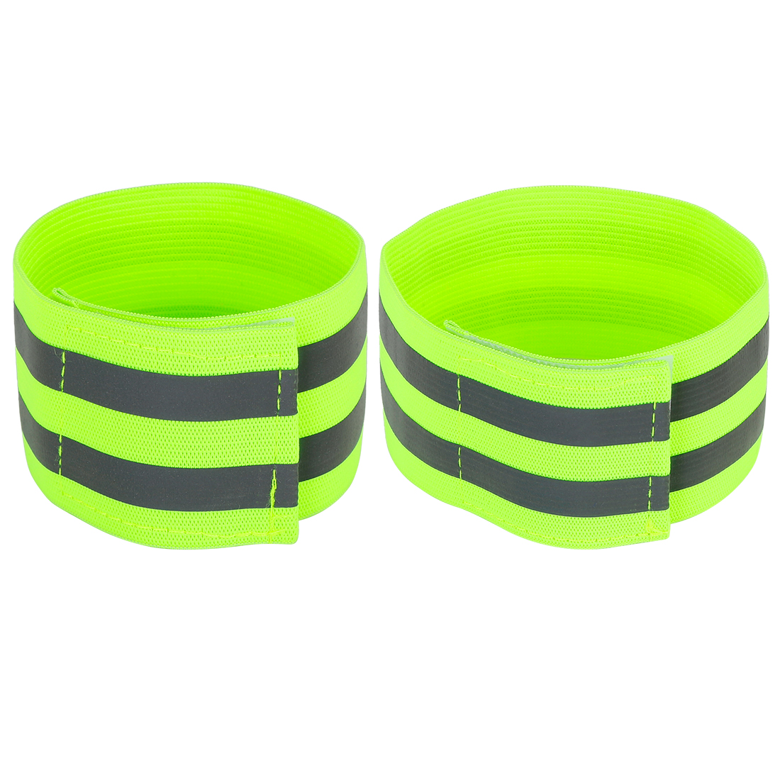 Unique Bargains 8pcs Reflective Bands for Wrist Ankle High Visibility Night Cycling Tape Green
