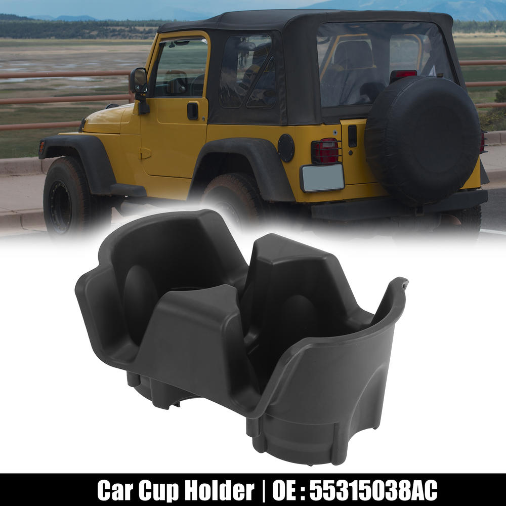 Unique Bargains Car Dual Drink Cup Holder Assembly for Jeep Wrangler TJ 2001-2006 55315038AC