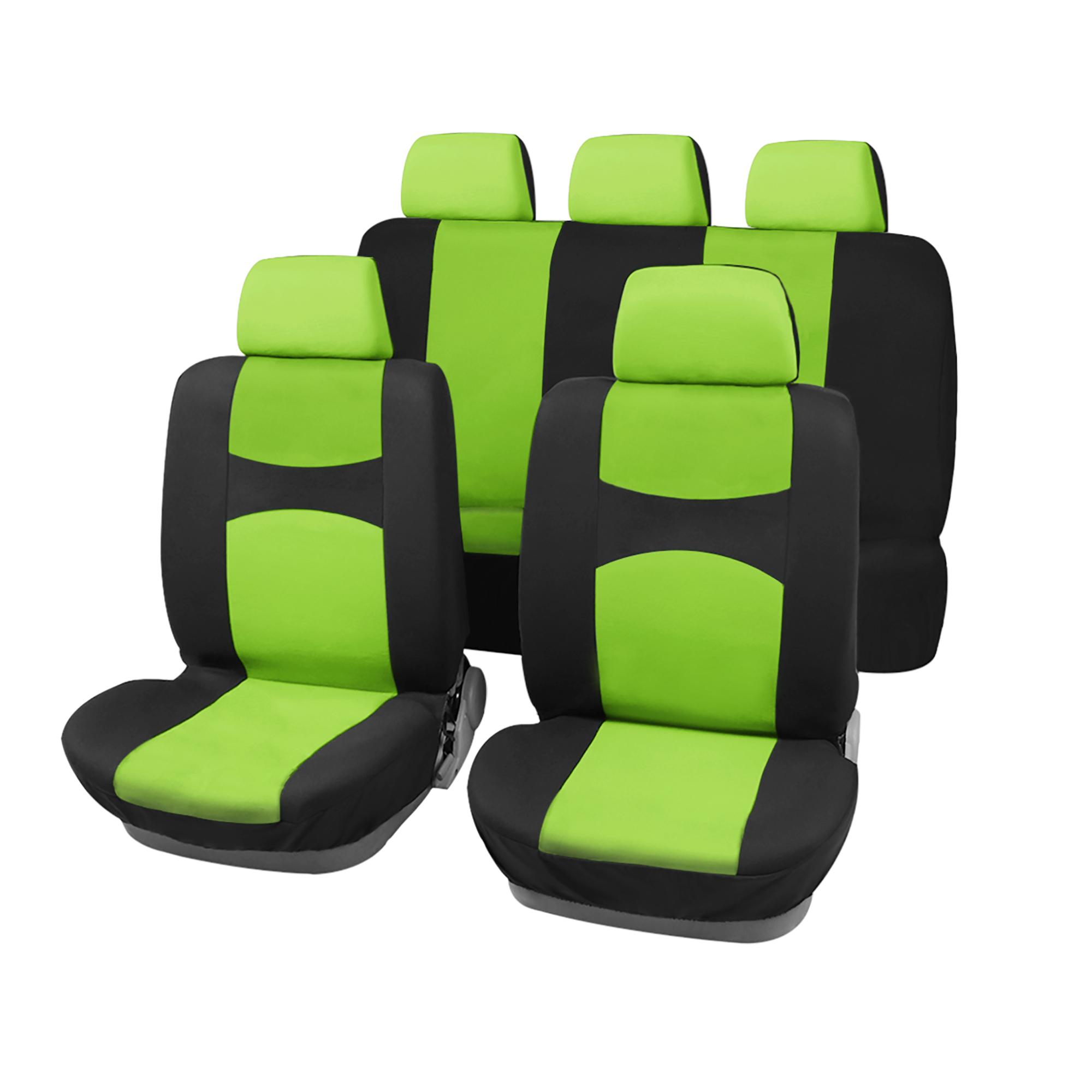 Unique Bargains Universal Fit Full Set Car Seat Cover Kit Seat Protector Pad for SUV Black Green