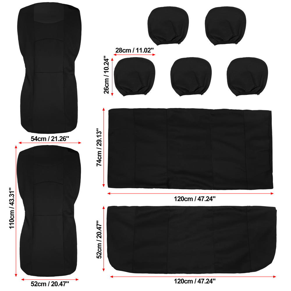 Unique Bargains Universal Fit Full Set Car Seat Cover Kit Seat Protector Pad for SUV Black