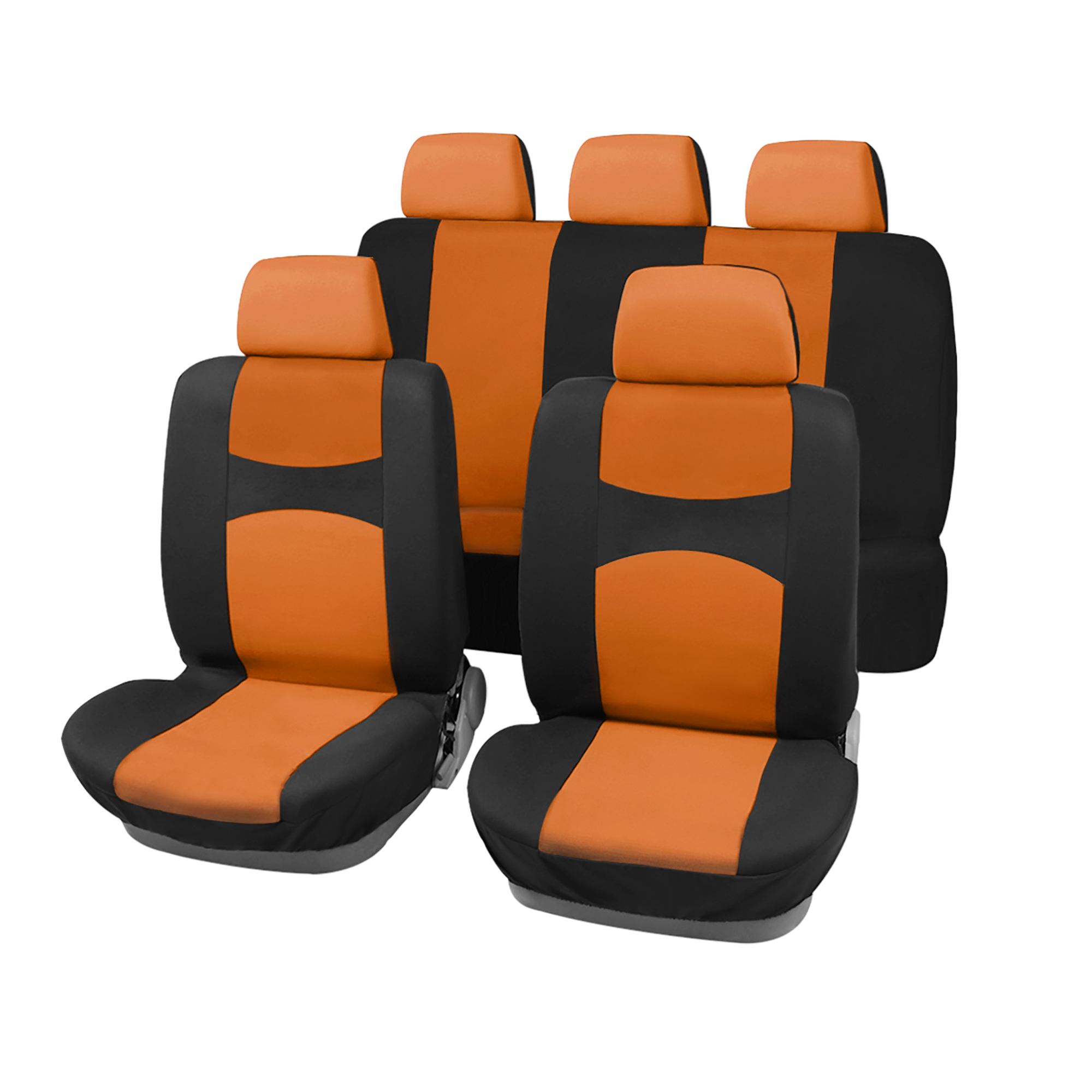 Unique Bargains Universal Fit Full Set Car Seat Cover Kit Seat Protector Pad Black Orange