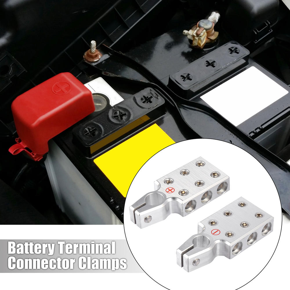 Unique Bargains Pair Car Positive Negative Battery Terminal Connectors Clamp 0 2 4 6 AWG Gauge