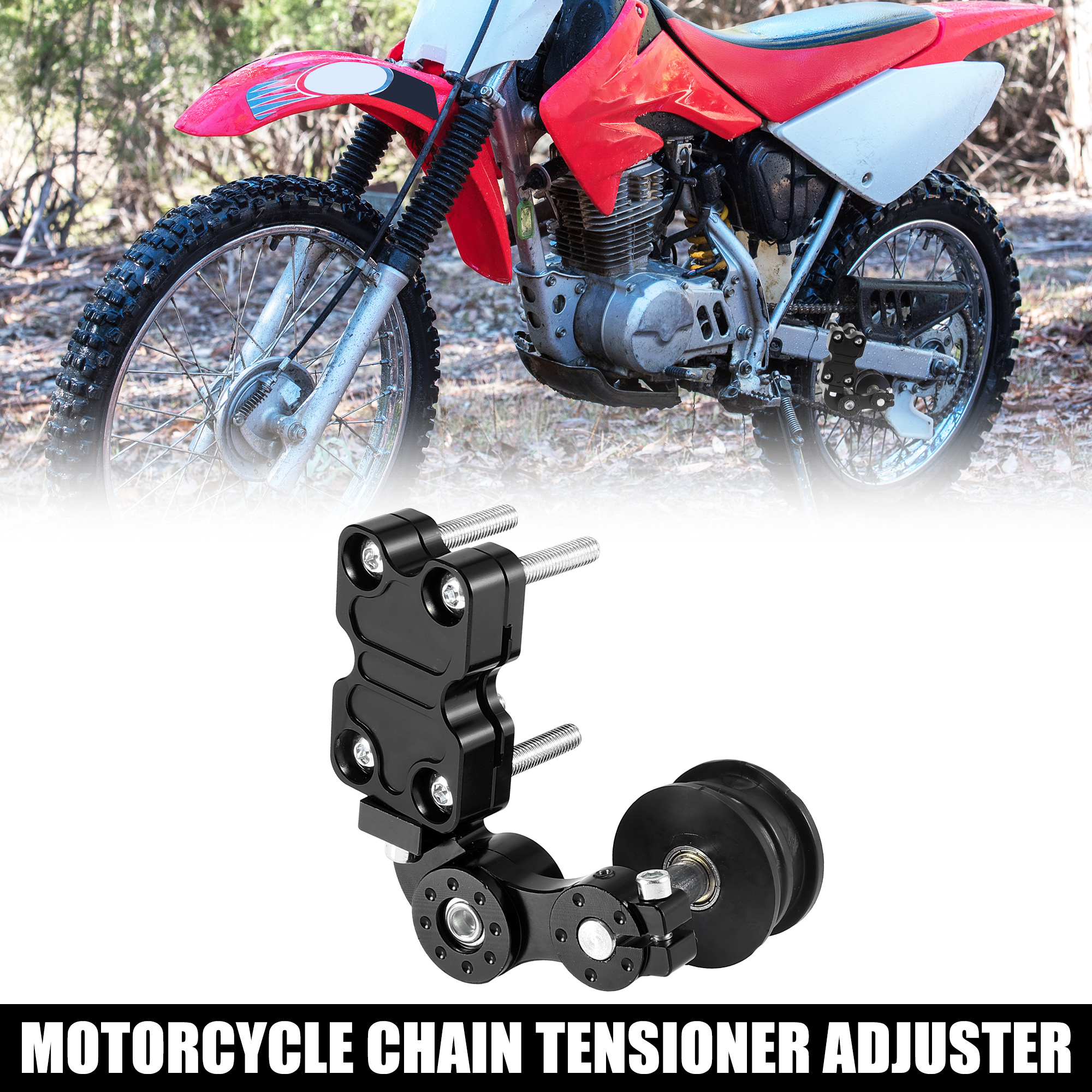 Unique Bargains Black Chain Tensioner Automatic Adjuster for Motorcycle Motocross Dirt Bike