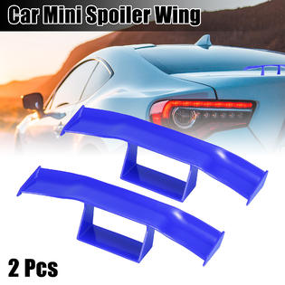 Unique Bargains 2pcs Universal Car Mini Spoiler Wing Tail Decoration ABS  Blue 6.69x1.38x1.38