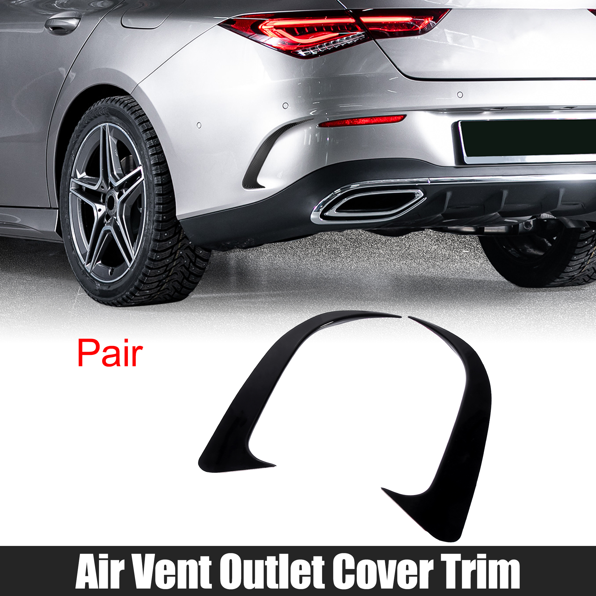 Unique Bargains 1 Pair Rear Bumper Spoiler Air Vent Outlet Cover Trim for Mercedes-Benz