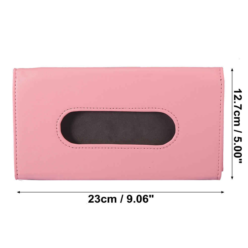 Unique Bargains Tissue Holder Sun Visor Napkin Holder Visor Tissue Case Box Pink for Car SUV