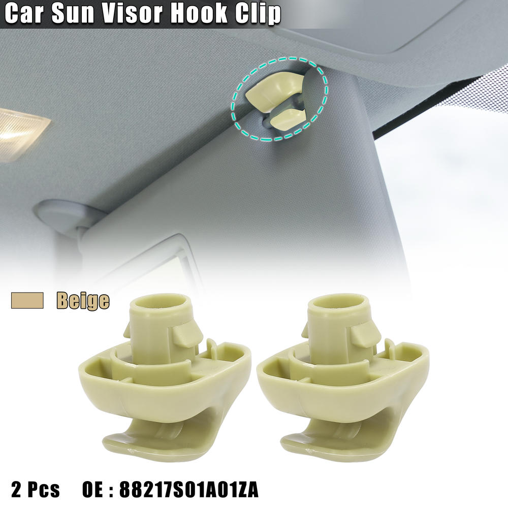 Unique Bargains 2pcs Beige Car Sun Visor Hook Clip Retainer 88217S04003ZA for Honda Civic 96-08