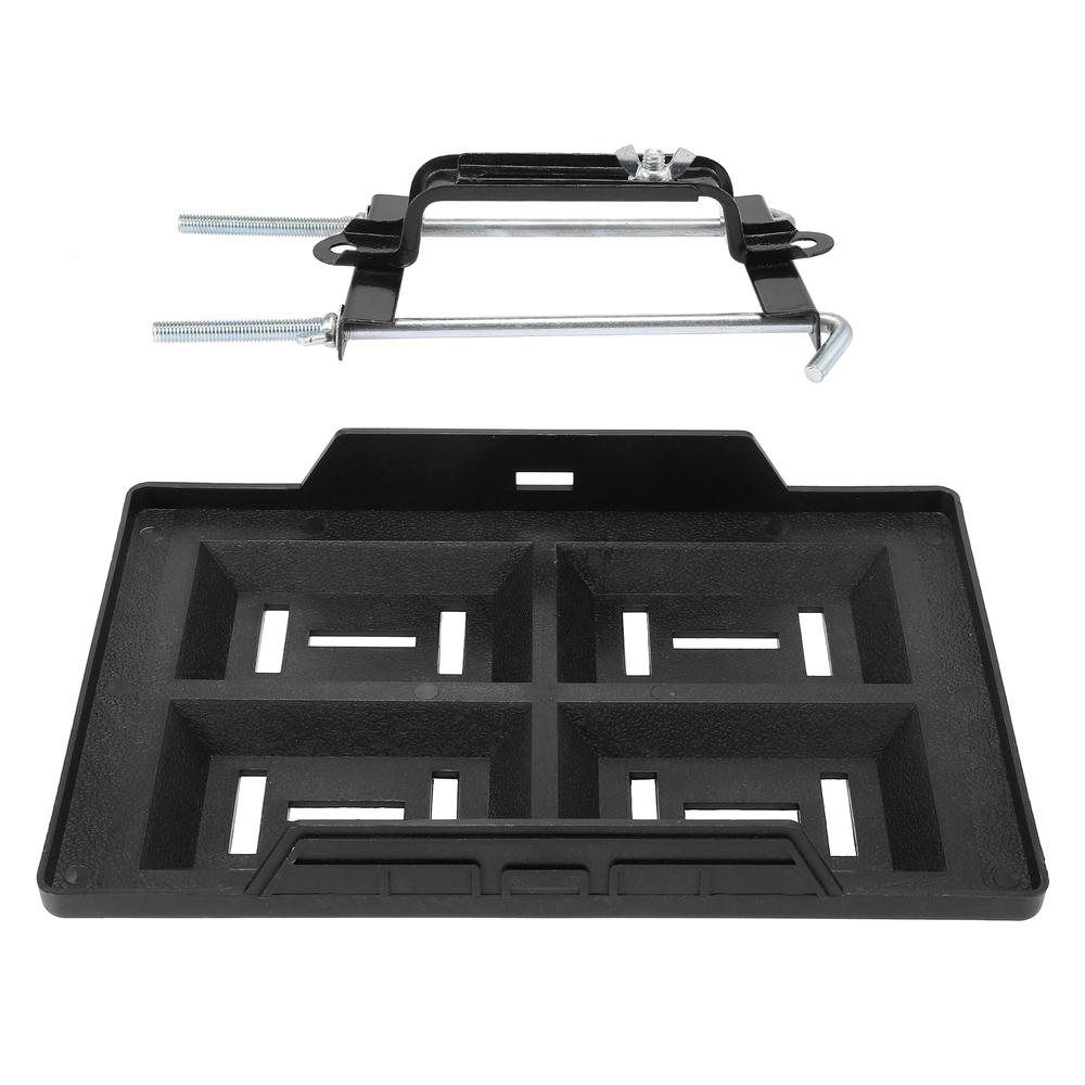 Unique Bargains 23cm Car Black Battery Hold Down Kit with 28cm Battery Plastic Tray