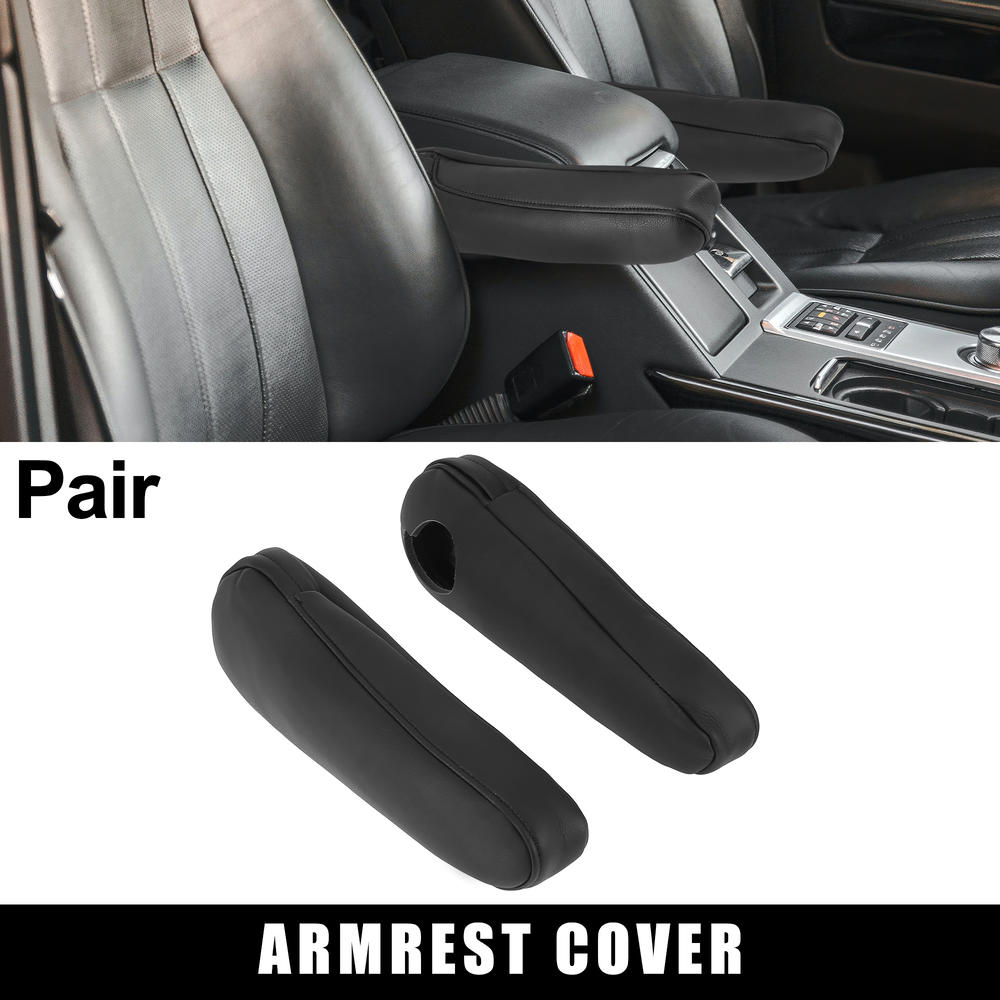 Unique Bargains Pair Car Front Seat Armrest Cover Replacement Black for Toyota Sienna 2011-2018