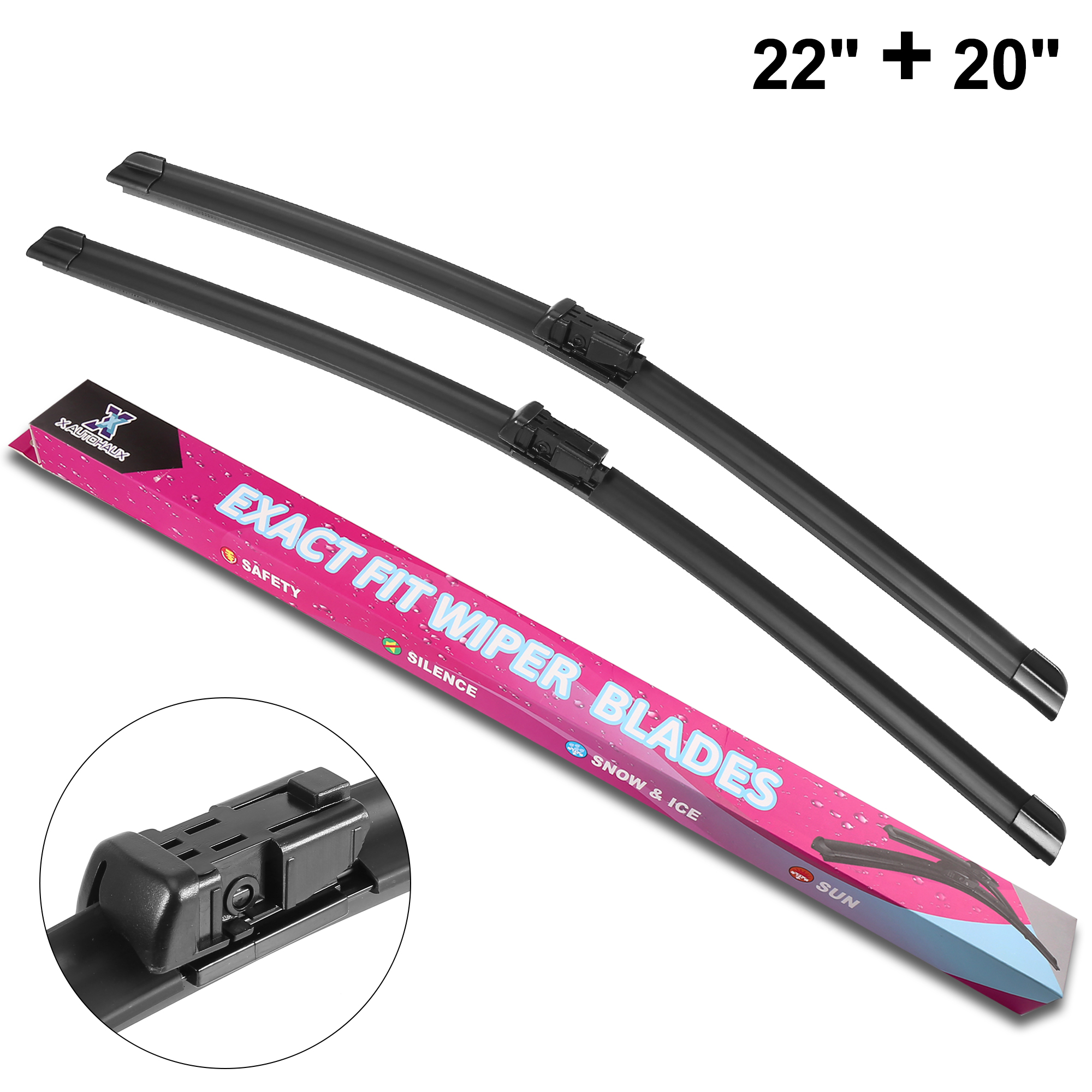 Unique Bargains Front Windshield Wiper Blades for Jeep Renegade BU 15-20 22 inch + 20 inch