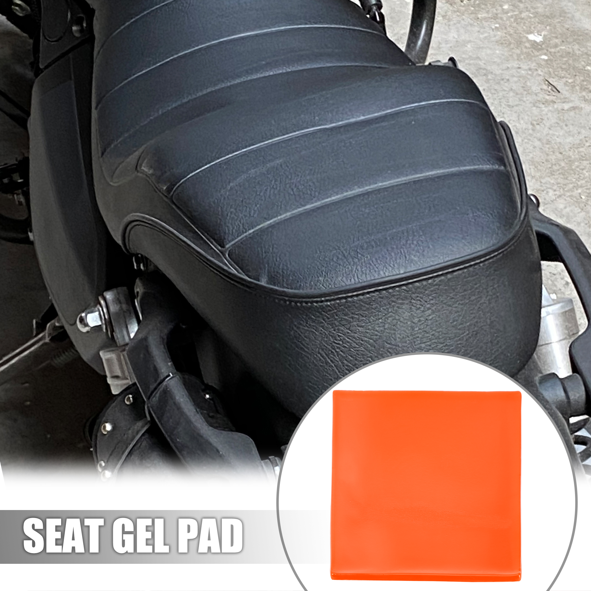 Unique Bargains 35x35x1cm Motorcycle Seat Gel Pad Shock Absorption Mat Soft Cushion Orange