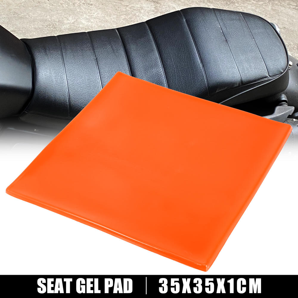 Unique Bargains 35x35x1cm Motorcycle Seat Gel Pad Shock Absorption Mat Soft Cushion Orange