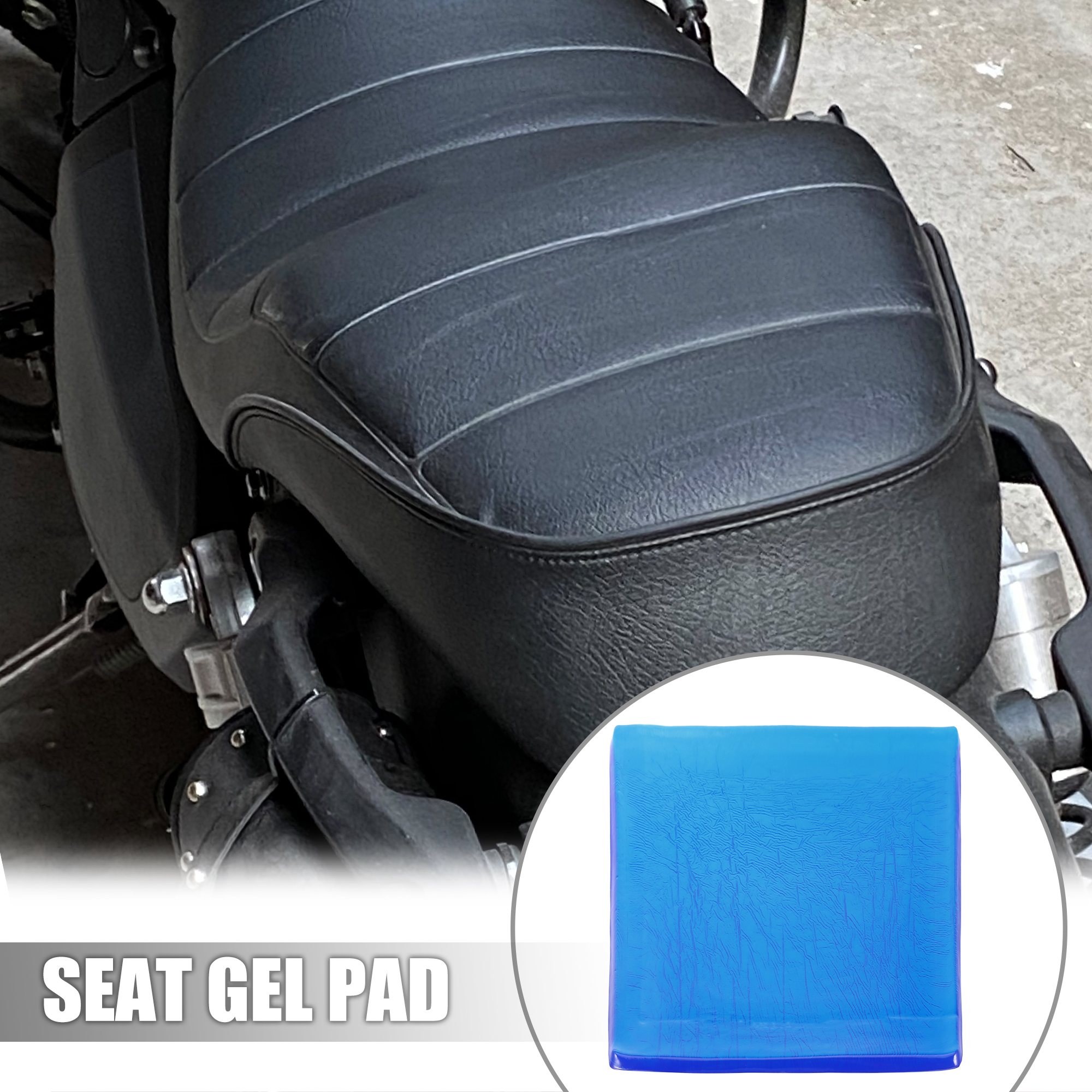Unique Bargains 35x35x1cm Motorcycle Seat Gel Pad Shock Absorption Mat Comfortable Cushion Blue