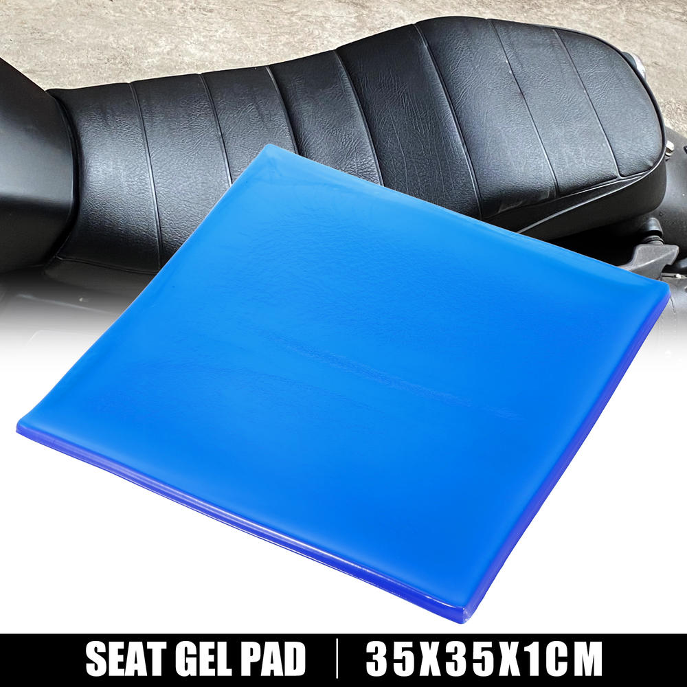 Unique Bargains 35x35x1cm Motorcycle Seat Gel Pad Shock Absorption Mat Comfortable Cushion Blue