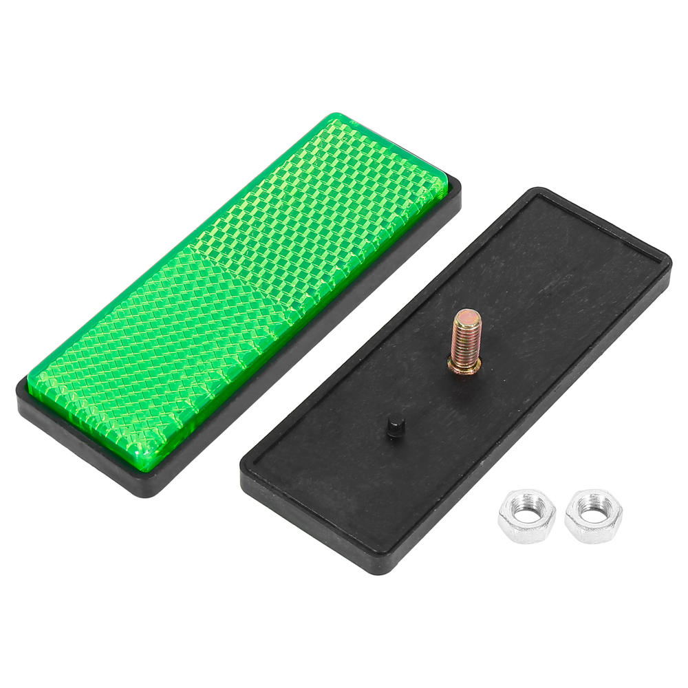 Unique Bargains 6 Pair 5mm-6mm Green Rectangle Screw Mount Warning Reflector for Motorcycle