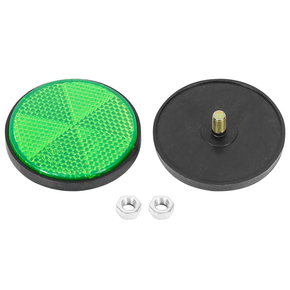 Unique Bargains Pair M6x1.0 Green Universal Screw Mount Warning Reflector for Motorcycle Bike