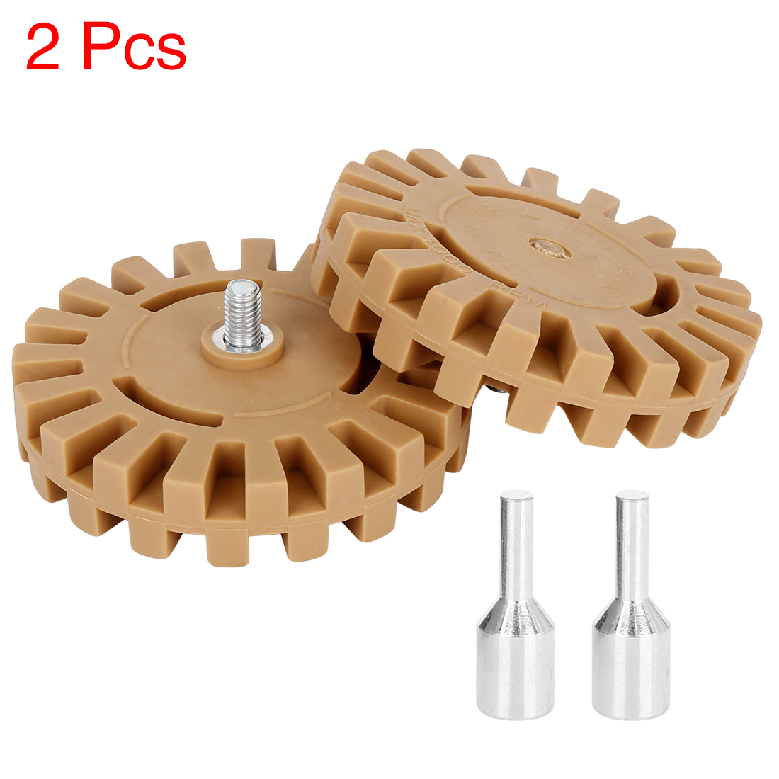 Unique Bargains 4" Car Rubber Eraser Wheel Decal Removal with Drill Adaptor Thickness 20mm 2pcs
