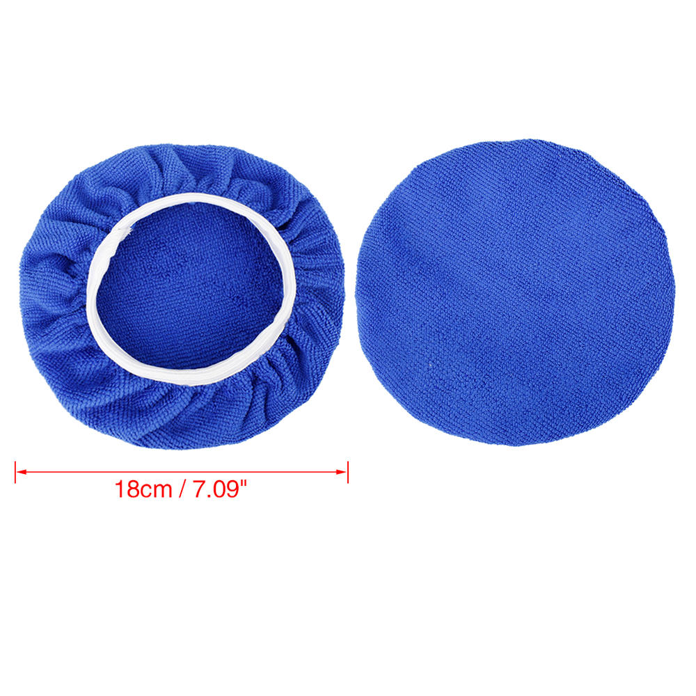 Unique Bargains 9pcs 7-8" Navy Blue Microfiber Car Polishing Waxing Bonnet Buffing Pads Cover