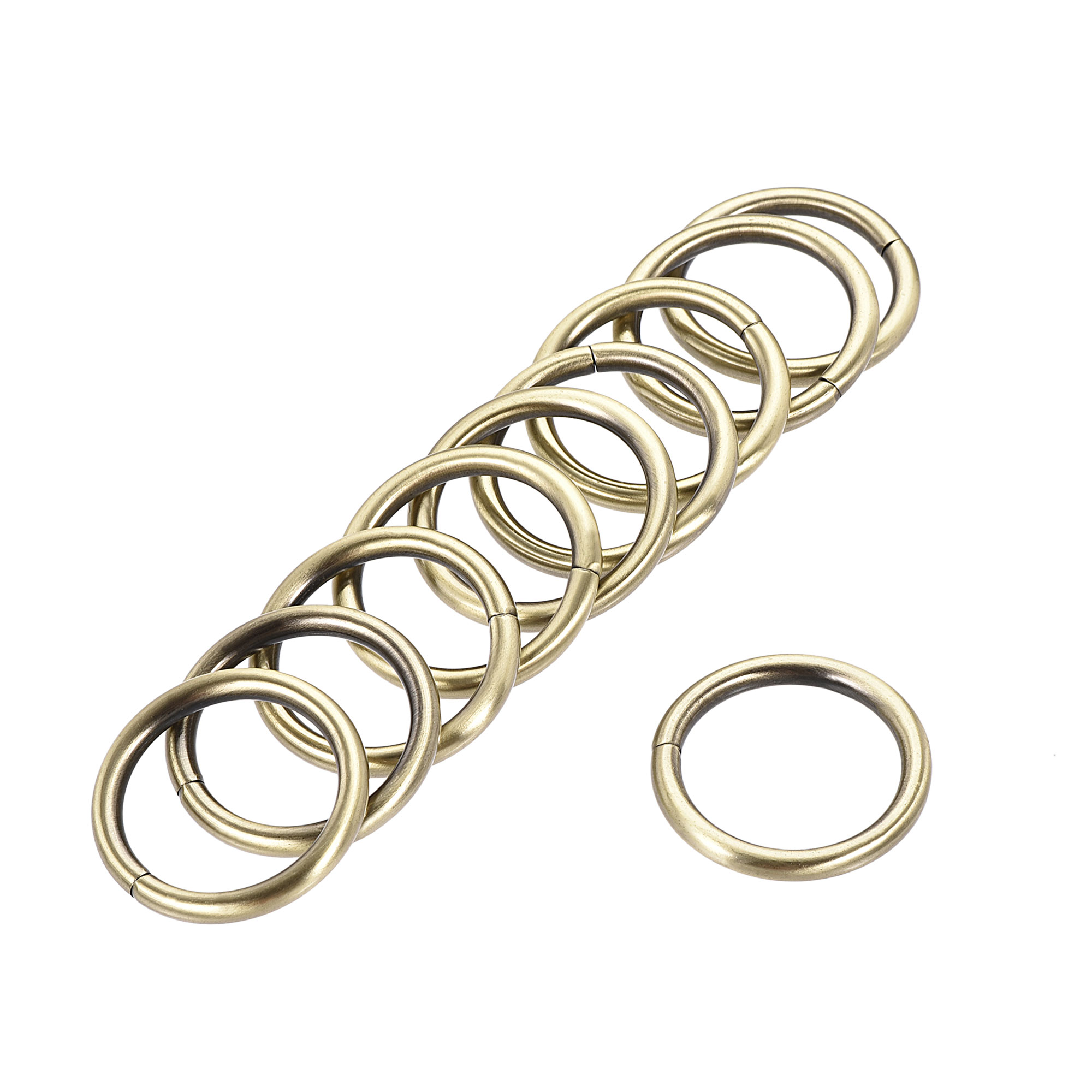 Unique Bargains Metal O Ring 25mm(0.98") ID 3.8mm Thickness Iron Rings for DIY Bronze Tone 15pcs