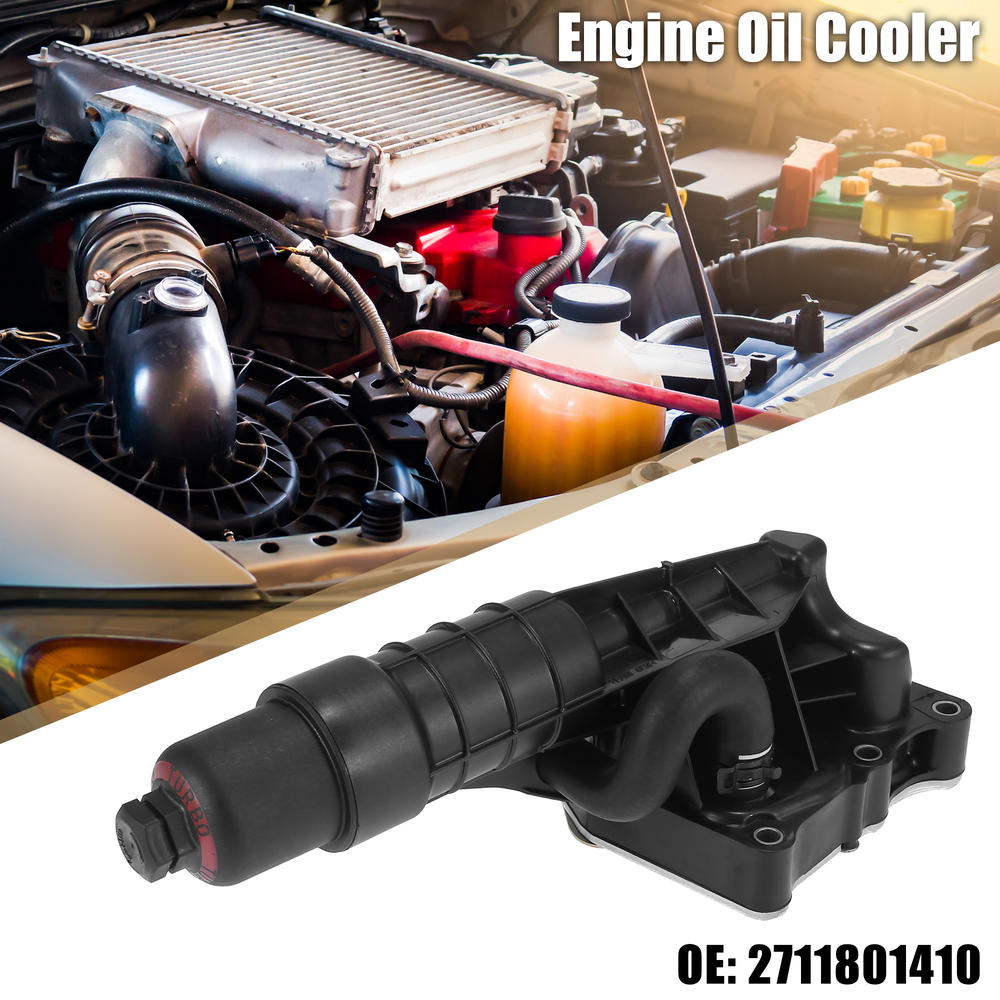 Unique Bargains 2711801410 Automatic Engine Oil Cooler Black for Mercedes-Benz SLK250 2012-2015