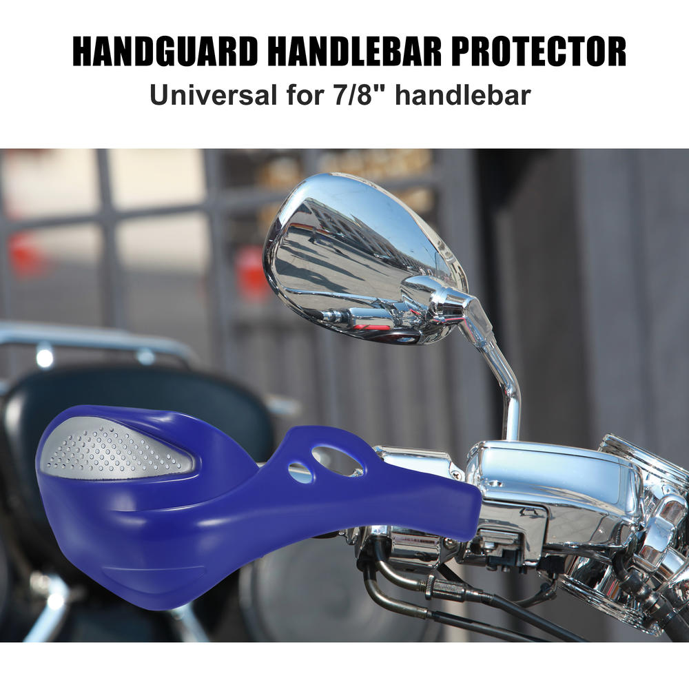 Unique Bargains Pair Universal 7/8" Handlebar 1 1/8" Brush Bar Handguard for ATV Dirt Bike Blue