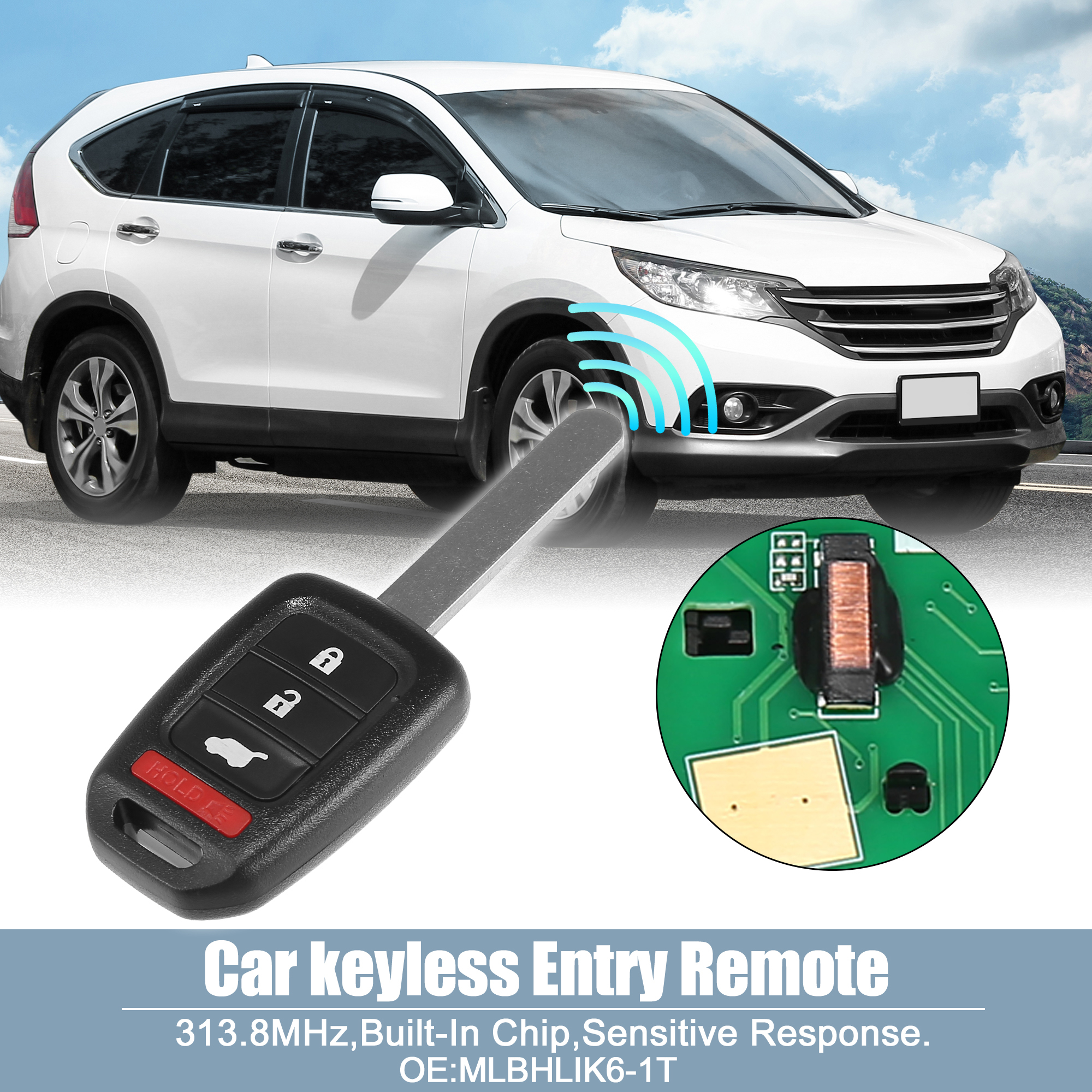 Unique Bargains Keyless Entry Remote Key Fob MLBHLIK6-1T for Honda HR-V CR-V 2014-2019 313.8MHz