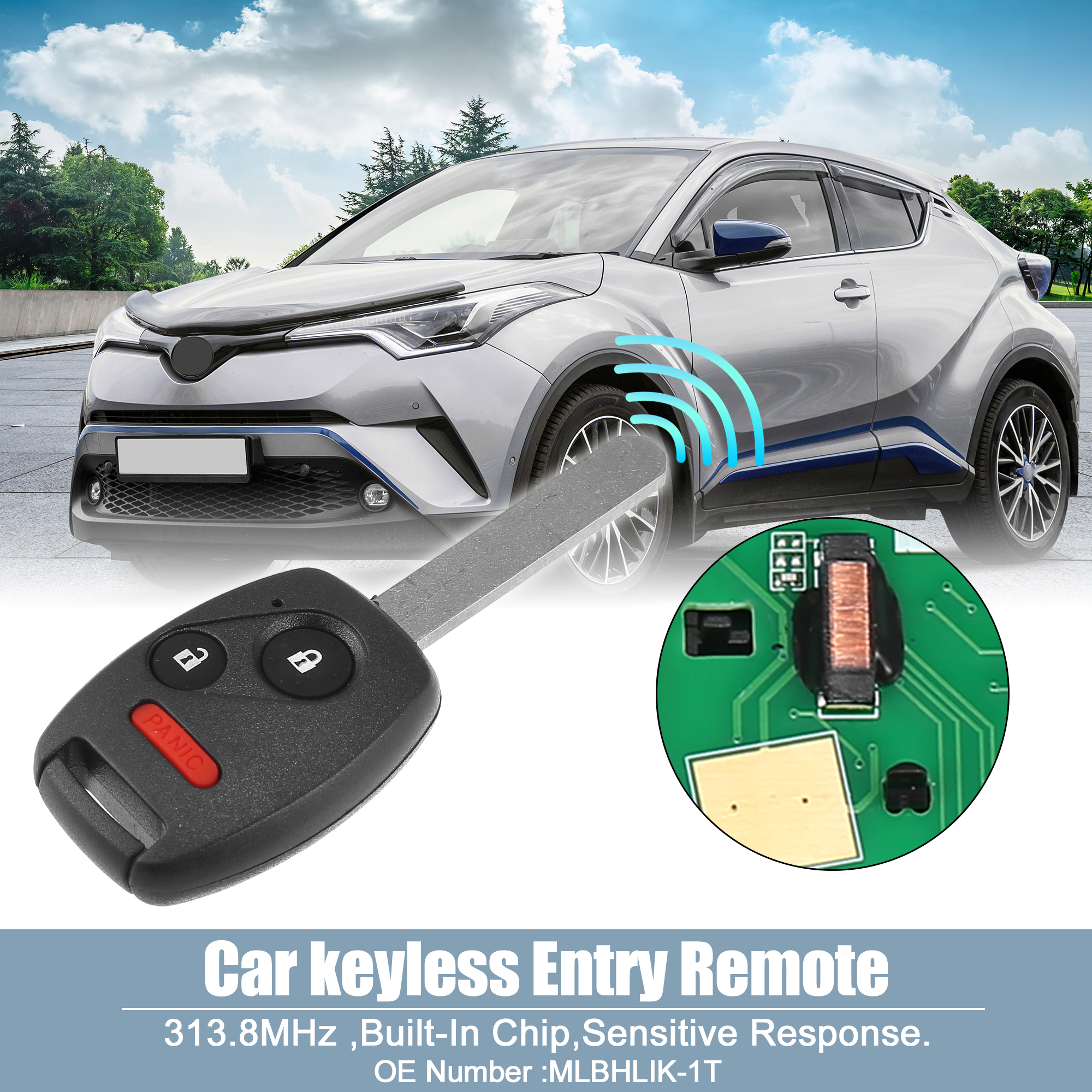 Unique Bargains Keyless Entry Remote Key Fob MLBHLIK-1T for Honda CR-V CR-Z 2007-2015 46 Chip