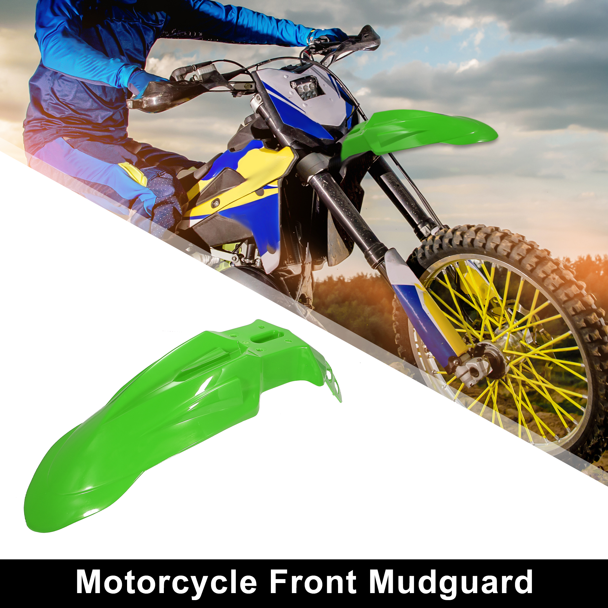 Unique Bargains Motorcycle Front Fender Dirt Bike Front Mudguard for Motocross Off Road Green