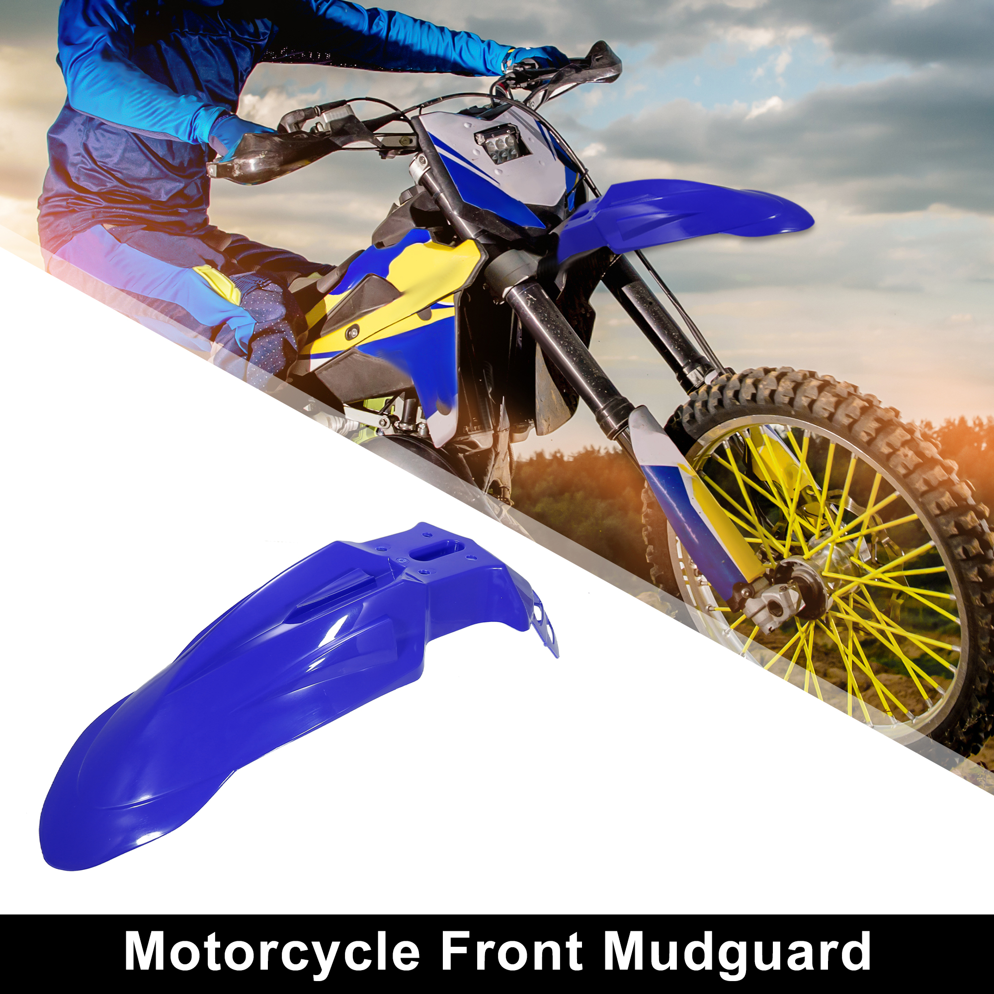 Unique Bargains Motorcycle Front Fender Dirt Bike Front Mudguard for Motocross Off Road Blue