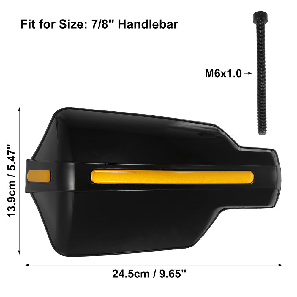 Unique Bargains Pair Universal 7/8" Motorcycle Handguard Windshield Deflector Protector Black