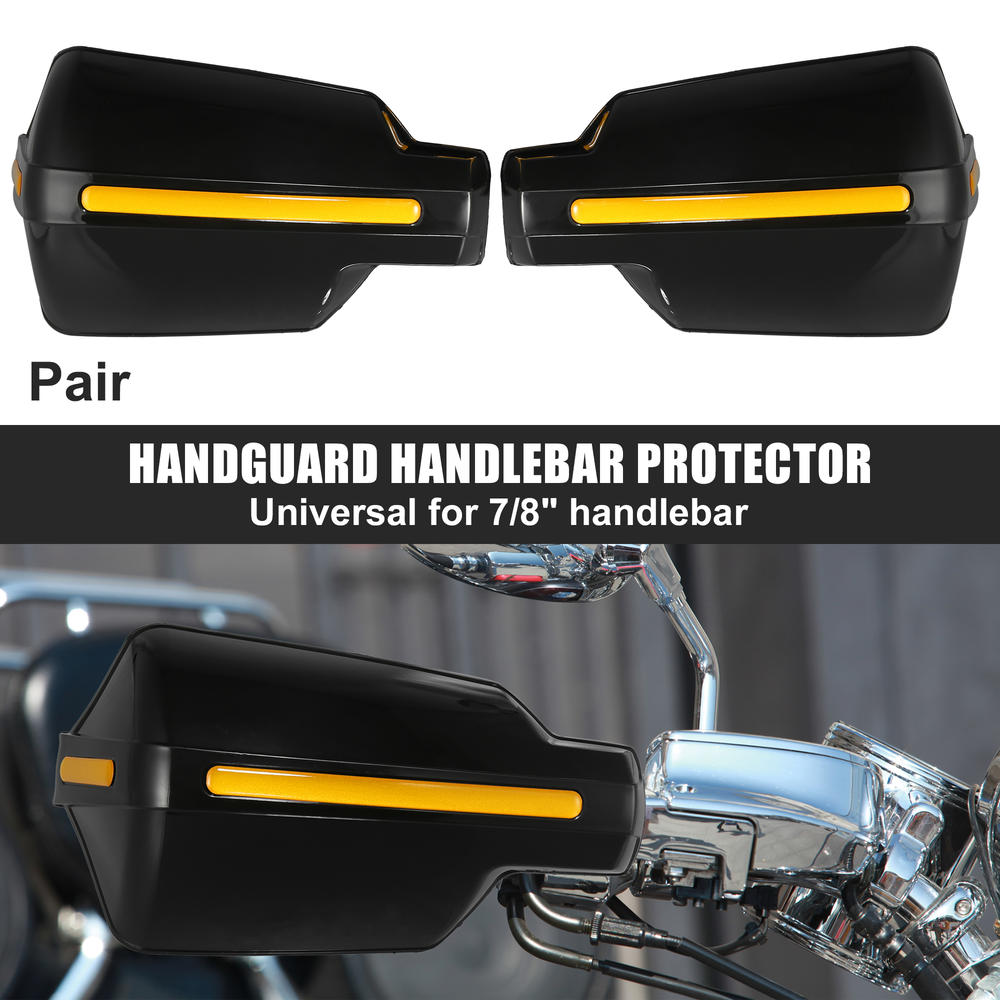 Unique Bargains Pair Universal 7/8" Motorcycle Handguard Windshield Deflector Protector Black