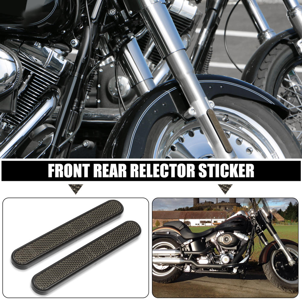 Unique Bargains Front Lower Fork Reflector Sticker Rear Saddlebag Cover Universal Smoke 1 Pair