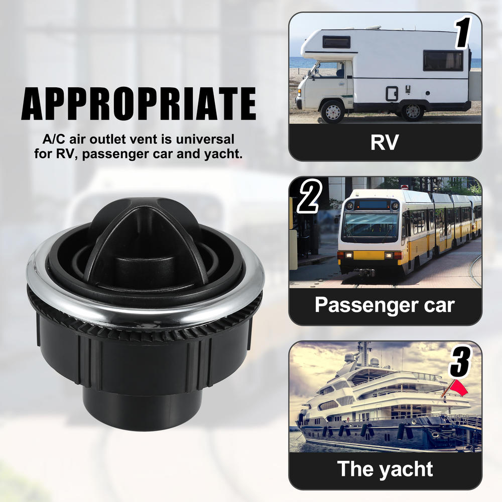 Unique Bargains 4Pcs AC Air Outlet Vent Louvered Electroplate Knob for RV Boat 87mm 75mm 46mm