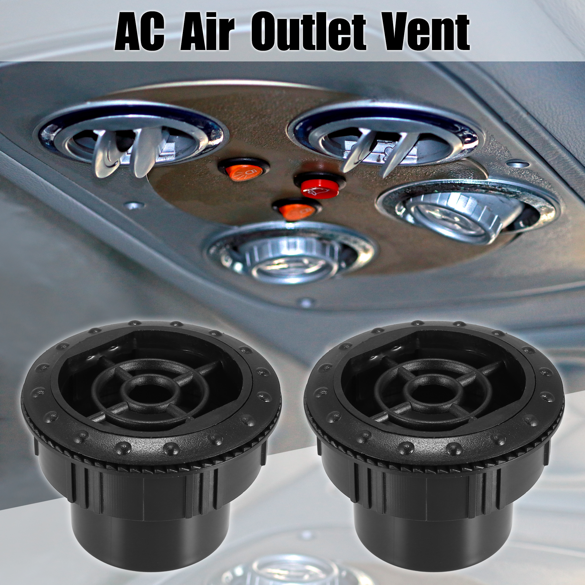 Unique Bargains 4Pcs Rotating AC Air Outlet Vent Ceiling Fits for RV Bus Yacht 70mm 60mm 46mm