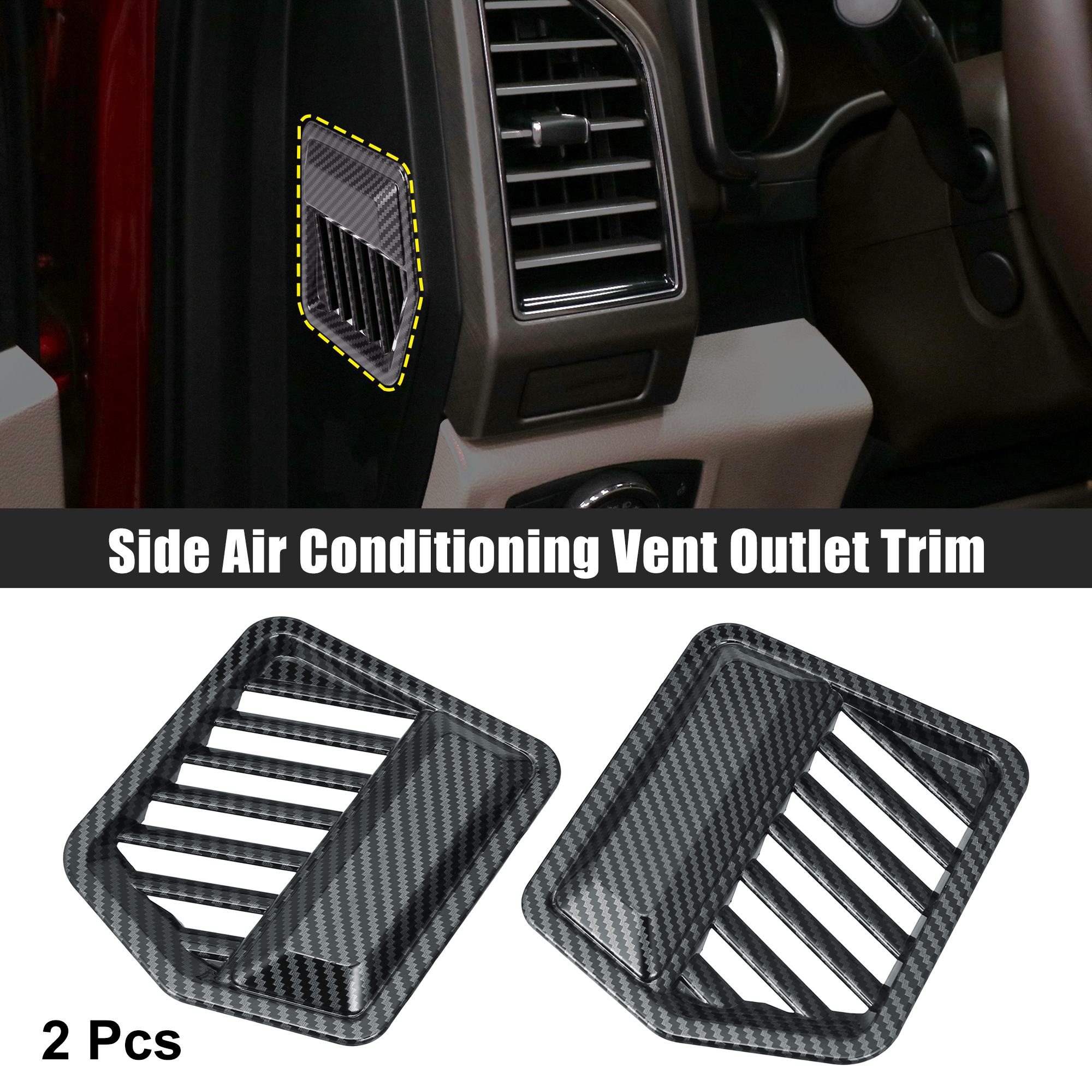 Unique Bargains 2 Pcs ABS Car Side Air Conditioning Vent Outlet Trim for Ford F-150 2015-2019