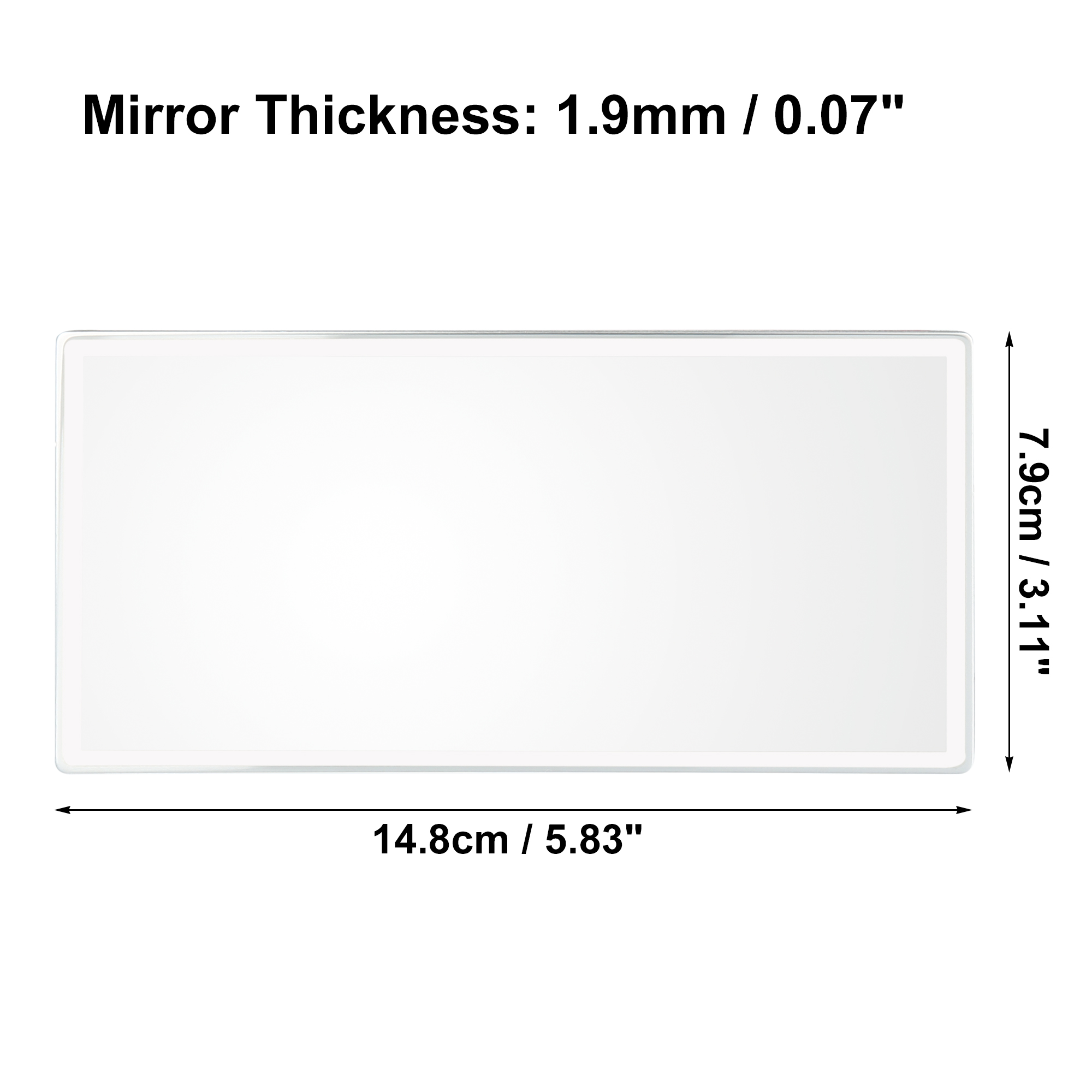 Unique Bargains Car Makeup Mirror Adhesive Sun Visor 14.8x7.9cm 5.83"x3.11" Stainless Steel