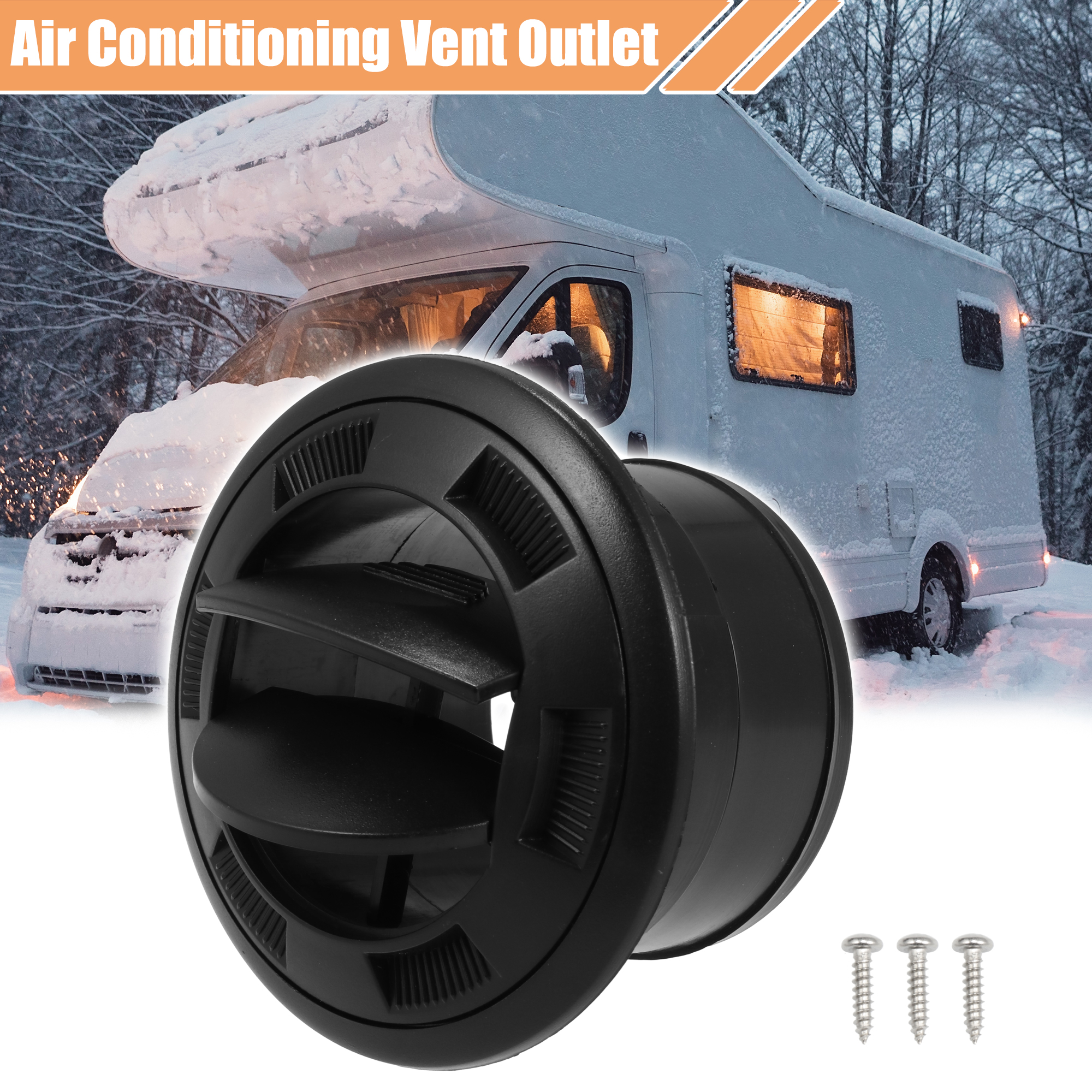 Unique Bargains 75mm Air Conditioning Vent Deflector Outlet Louvered Kit for RV without Grille