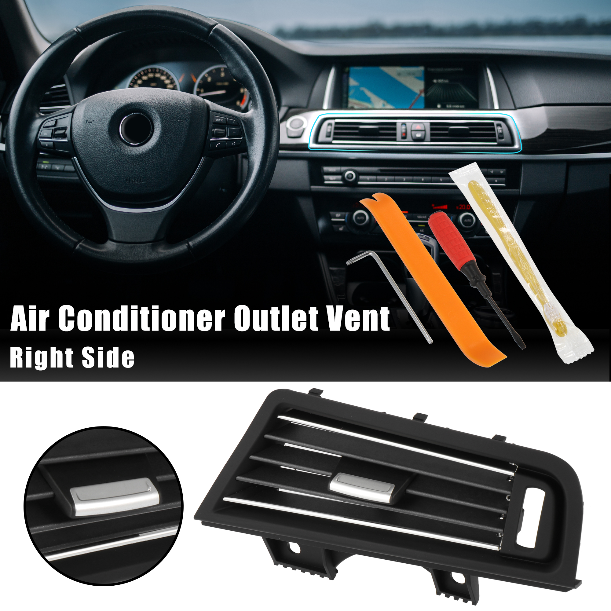 Unique Bargains Front Right Air Conditioner Outlet Vent Grille Kit 64229166884 for BMW 5 Series