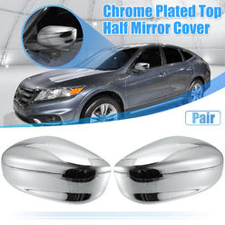 Unique Bargains Pair for Honda Accord 2008-2012 Chrome Plated Power Top Half Mirror Cover Cap