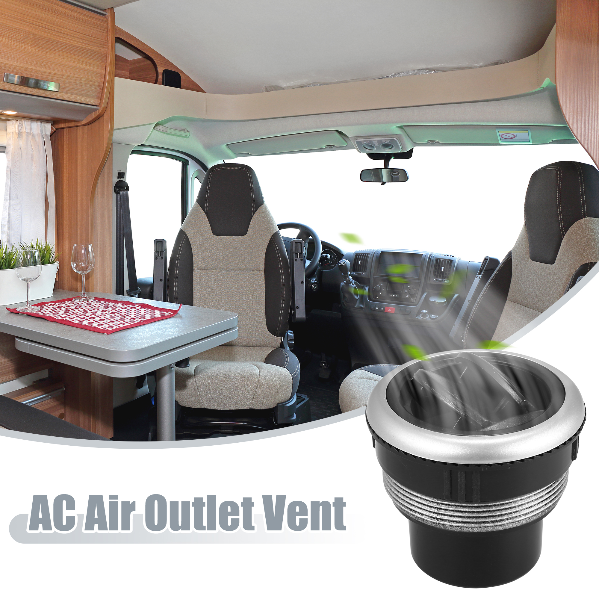 Unique Bargains 4pcs Universal 48mm Vent Air Outlet Rotating Round Ceiling for Car Bus RV ATV
